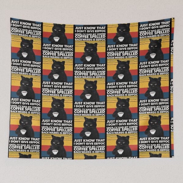 Item preview, Funny Black Cat Coffee Spelled Backwards Is Eeffoc I Don_t Give Eeffoc Until I_ve Had My Coffee Coff designed and sold by Soffez.
