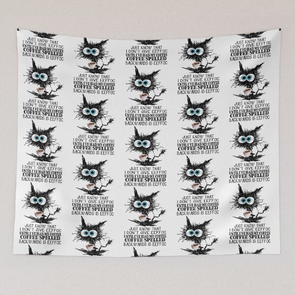 Item preview, Funny Cat Coffee Spelled Backwards Is Eeffoc Until I_ve Had My Coffee designed and sold by Soffez.