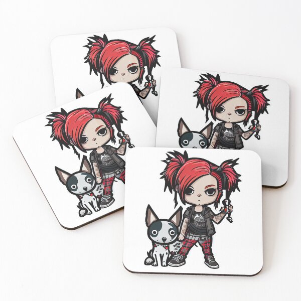 Item preview, Punk Girl and Puppy Sticker designed and sold by Revjock.