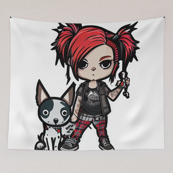Item preview, Punk Girl and Puppy Sticker designed and sold by Revjock.