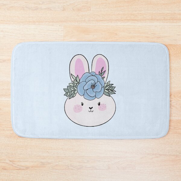 Artikelvorschau, Niedlicher Osterhase mit blauer Blume entworfen und verkauft von Yarafantasyart.
