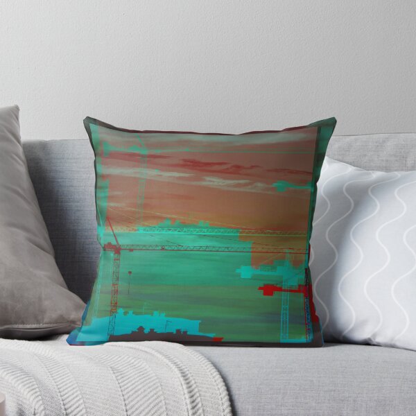 Item preview, Red Cranes, Buildings & Green Skies II designed and sold by dina-ka.