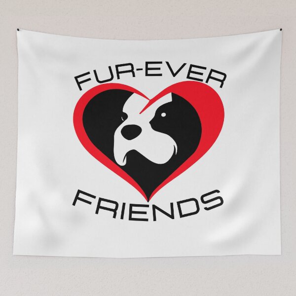 Item preview, Fur-Ever Friends Furever Forever Friens With Dog Cat Furry Fluffy pet heart designed and sold by facePale.