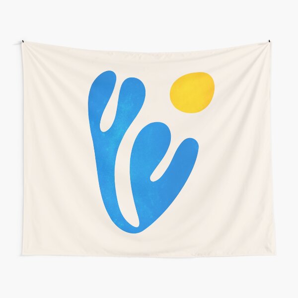 Aperçu de l'œuvre Feuille bleue et soleil : Papiers découpés Matisse I créée et vendue par karanwashere.