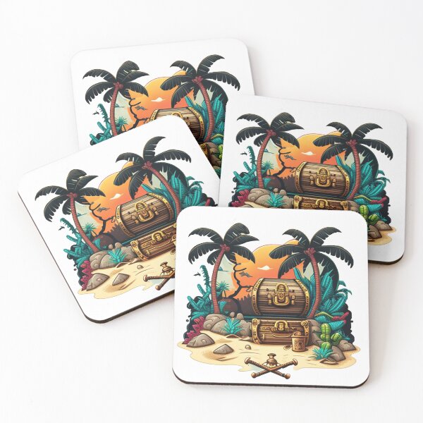 Item preview, Pirate-Themed Treasure Island Vector Design for Die-Cut Sticker designed and sold by yumeokoete.