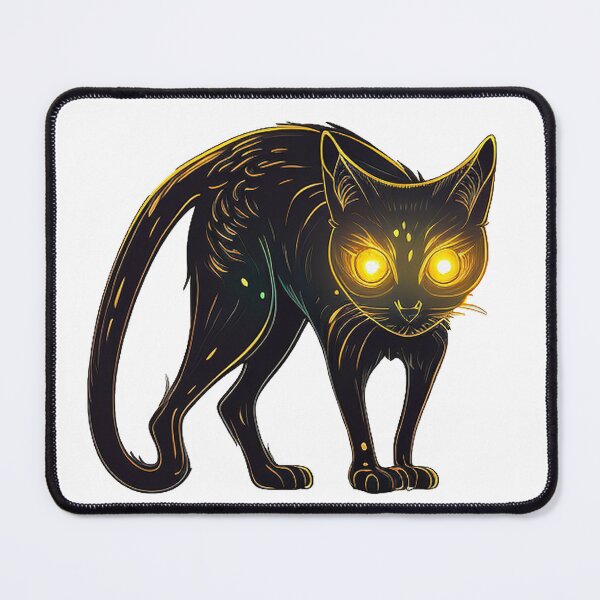 Item preview, Spooky Black Cat with Glowing Eyes Halloween Vector Design for Die-Cut Sticker designed and sold by yumeokoete.