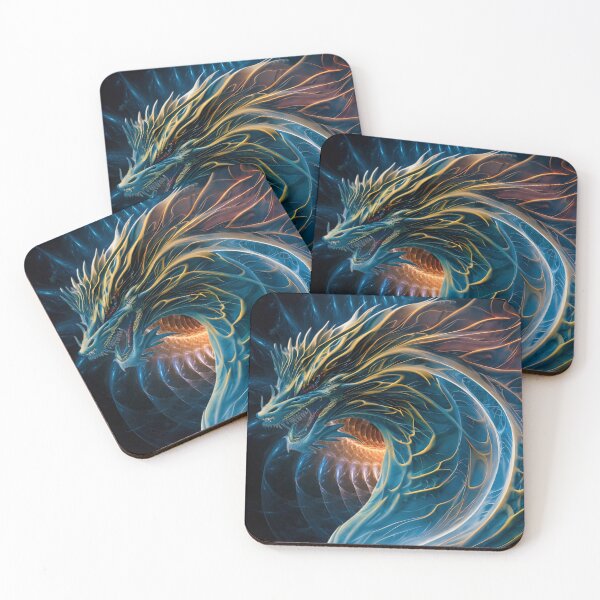 Item preview, Fractal blue dragon designed and sold by clarazen.