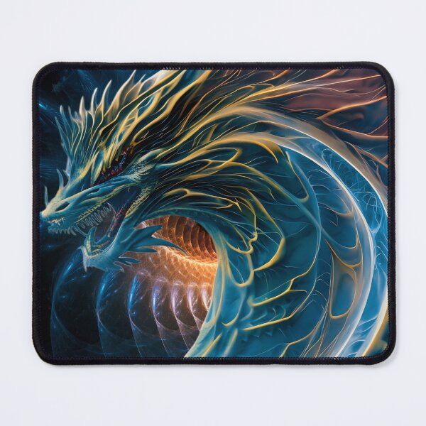 Item preview, Fractal blue dragon designed and sold by clarazen.