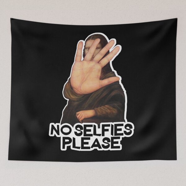 Item preview, No Selfies Please - Funny Mona Lisa design designed and sold by LordAudes.