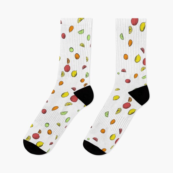 Item preview, multicolour citrus illustration pattern with white background designed and sold by goatgeneration.