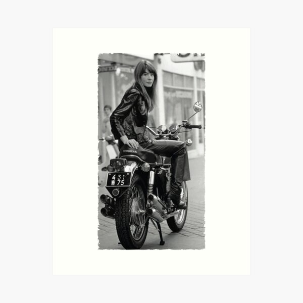Françoise Hardy motorcycle Art Print