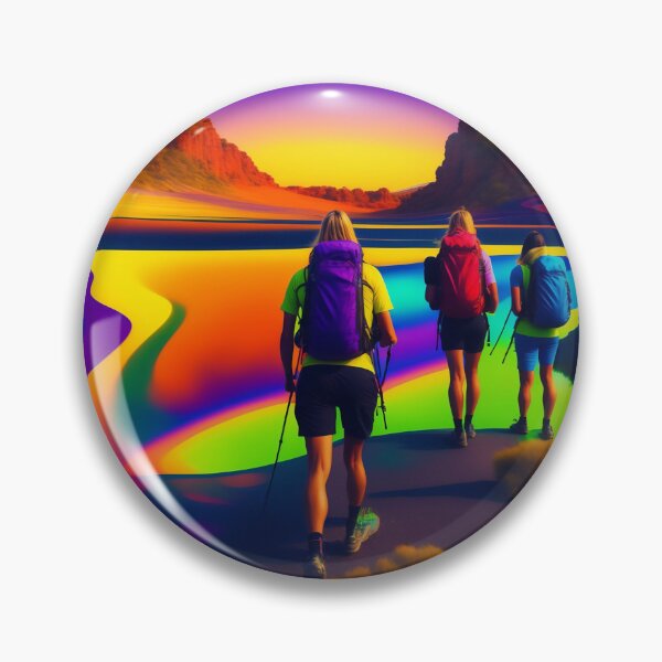 Item preview, Backpackers on Psychedelic Landscape designed and sold by Parag's Travel Shop.