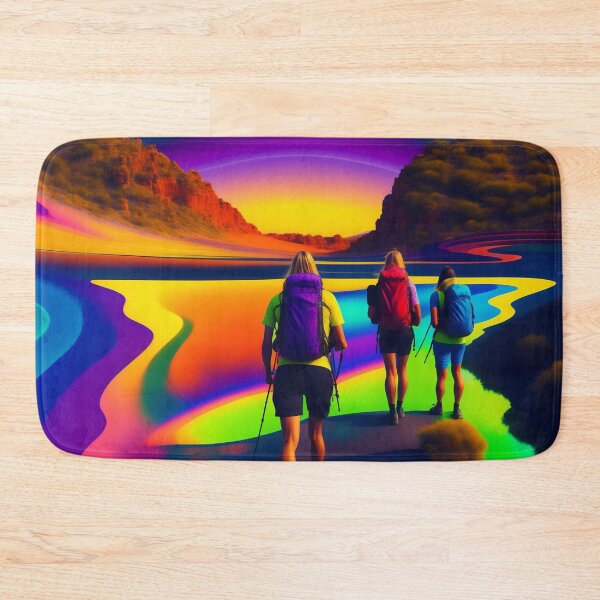Item preview, Backpackers on Psychedelic Landscape designed and sold by Parag's Travel Shop.