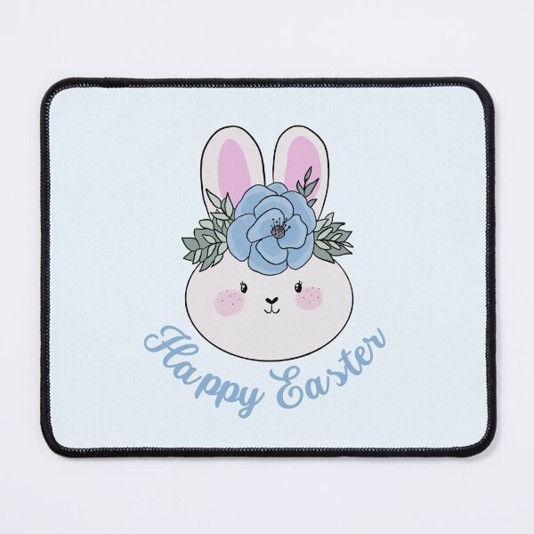Item preview, Happy Easter cute easter bunny with a flower crown  designed and sold by Yarafantasyart.
