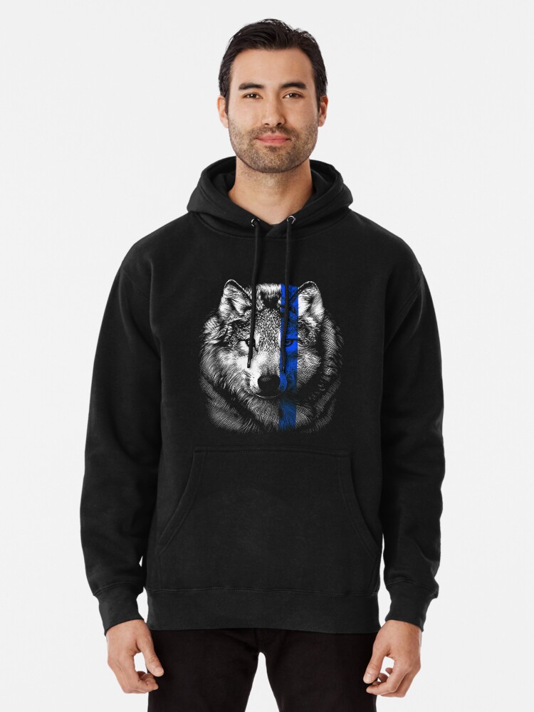 Blue line hoodie sweatshirt hot sale