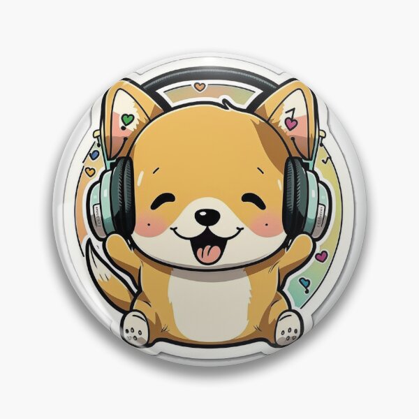 Item preview, Kawaii cute dog with headphone designed and sold by GeekLabz.
