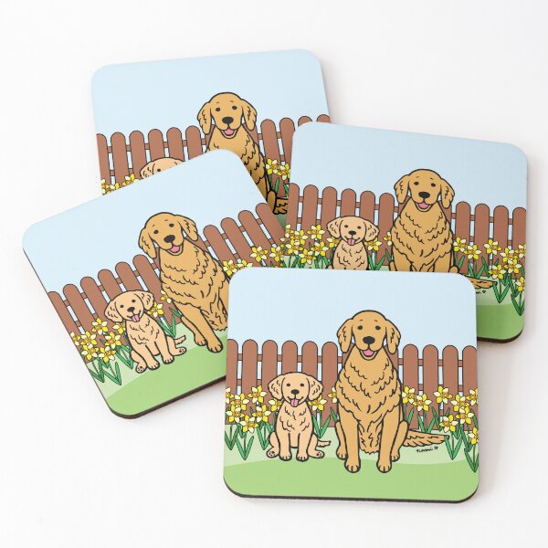Item preview, Golden Retriever Duo with Daffodils  designed and sold by HappyLabradors.