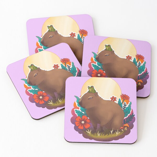 Item preview, Capybara and frog chill mood designed and sold by Jenna Wing-Hu.