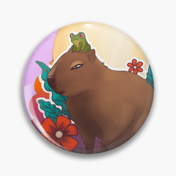 Item preview, Capybara and frog chill mood designed and sold by Jenna Wing-Hu.