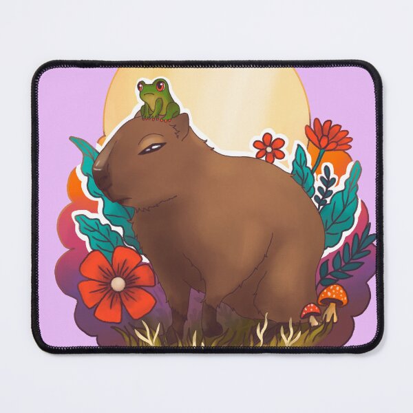 Item preview, Capybara and frog chill mood designed and sold by Jenna Wing-Hu.