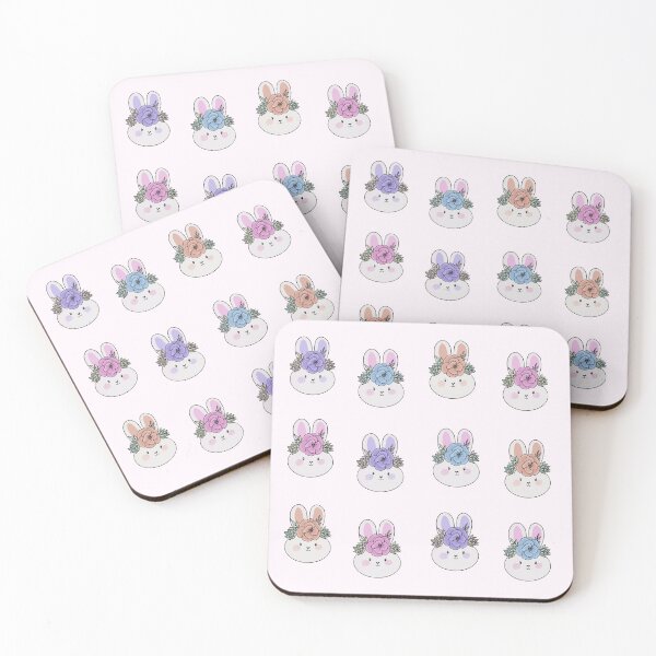 Item preview, Cute Easter Bunnies with flowers crown  designed and sold by Yarafantasyart.