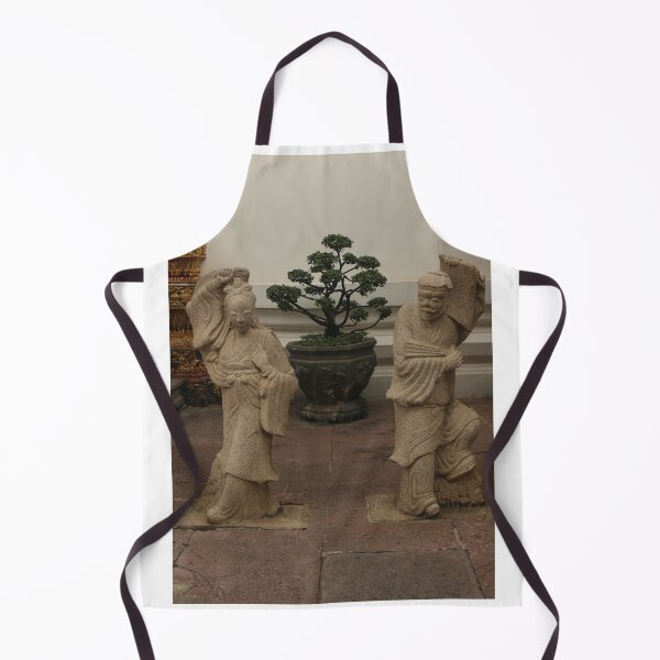 Item preview, Stone sculptures from Asian woman and man at Wat Pho Buddha temple. 2 designed and sold by kall3bu.