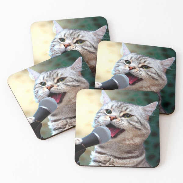 Item preview, Rock Star Cat Singing In A Microphone, Cat 8 designed and sold by LesTheArt.