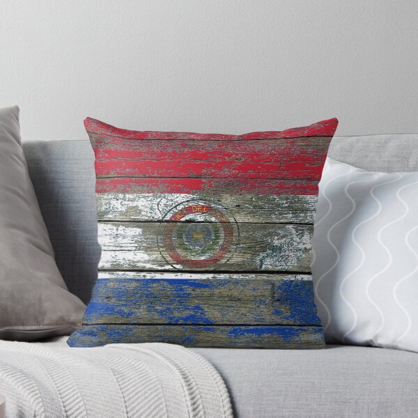 Item preview, Flag of Paraguay on Rough Wood Boards Effect designed and sold by JeffBartels.