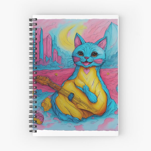 Item preview, Cat and Guitar color full design with T shirt and others designed and sold by vijayp127p.