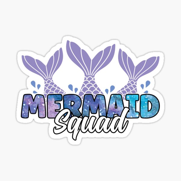 Mermaid Squad Cute Mermaid Art Birthday Party' Sticker