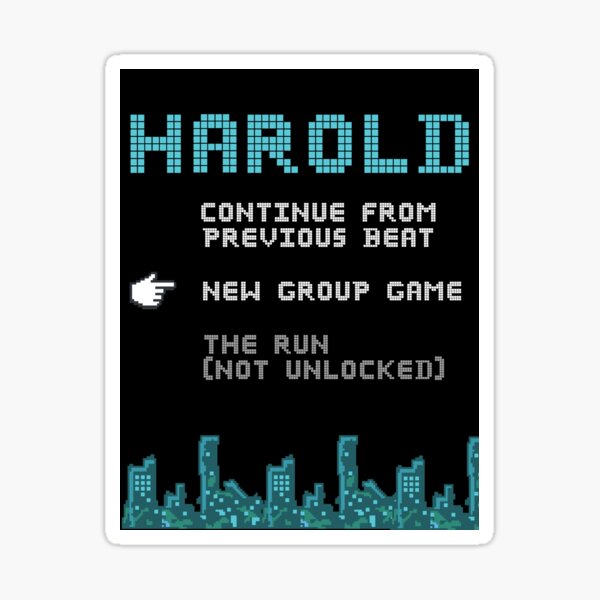 Harold - Improv Video Game Style Sticker