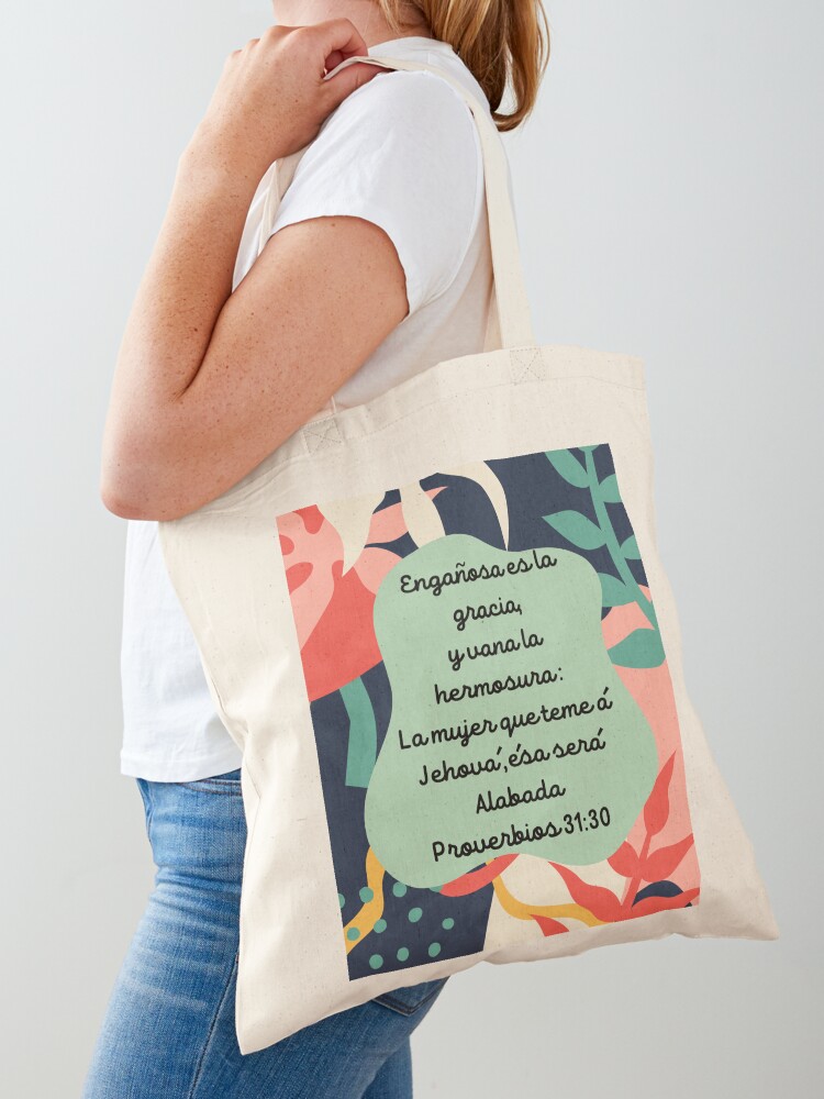 Fuchsia Tote bag. The woman who fears the Lord