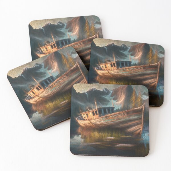Item preview, Abandoned Boat on Alaskan Fjords designed and sold by ImageVortex.