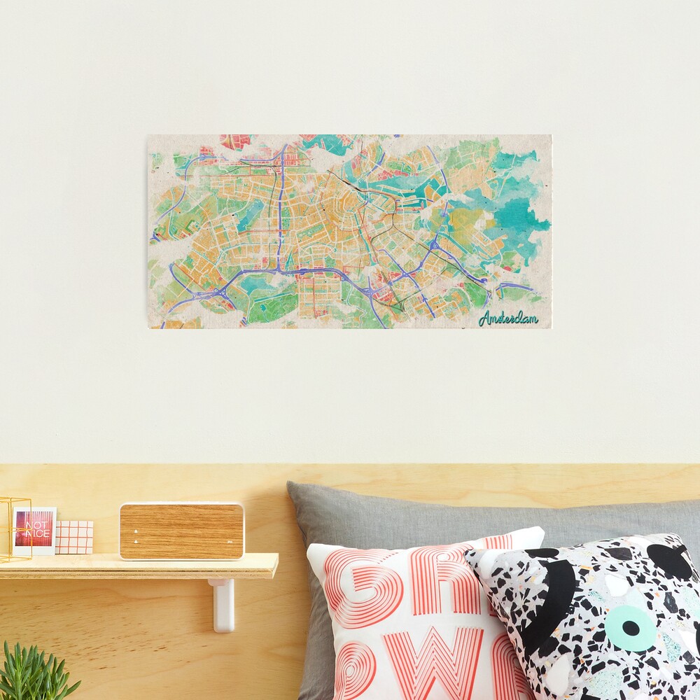 Amsterdam in Watercolor Photographic Print