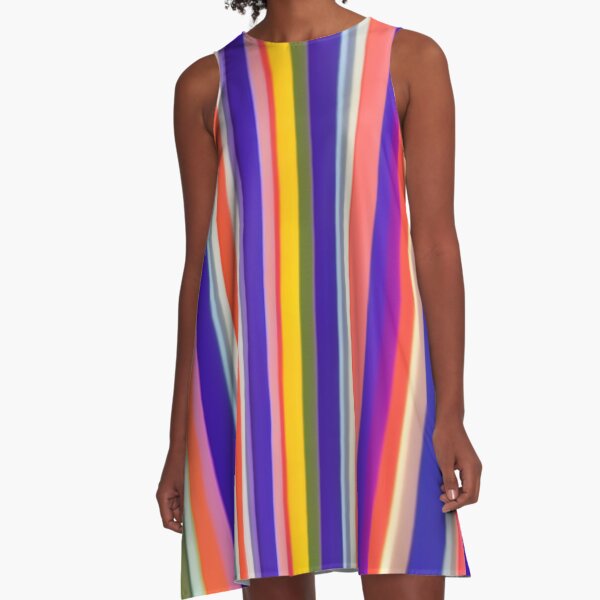 Multi colored vertical outlet striped dress