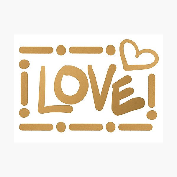 Item preview, Love Typography // Faux Metallic Gold and White designed and sold by Elsy's Art.