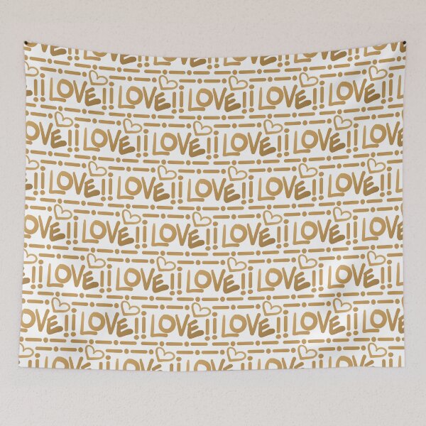 Item preview, Love Typography // Faux Metallic Gold and White designed and sold by Elsy's Art.