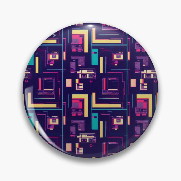 Item preview, Vintage Neon Tech - Vintage Television Pattern designed and sold by Fine Prints.