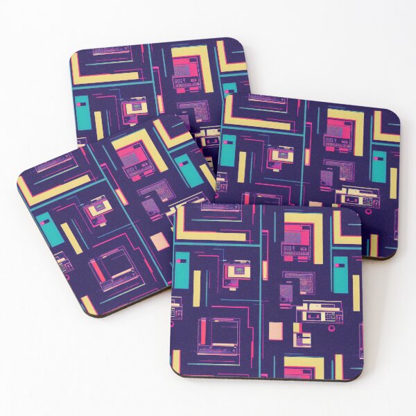 Item preview, Vintage Neon Tech - Vintage Television Pattern designed and sold by Fine Prints.
