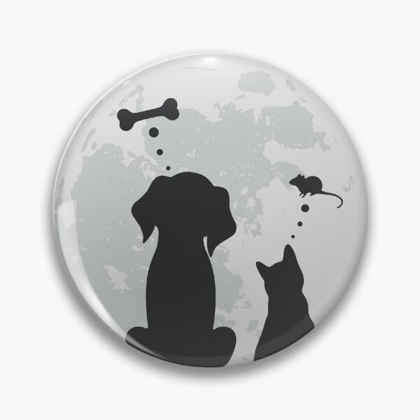 Item preview, CUTE PET DOG AND CAT LOOK AT THE MOON STICKER designed and sold by Sticky-bubble ⭐️⭐️⭐️.