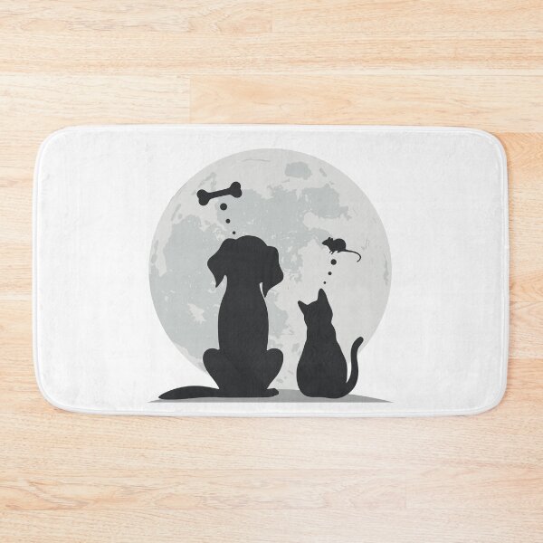 Item preview, CUTE PET DOG AND CAT LOOK AT THE MOON STICKER designed and sold by Sticky-bubble ⭐️⭐️⭐️.