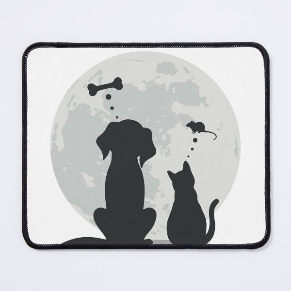 Item preview, CUTE PET DOG AND CAT LOOK AT THE MOON STICKER designed and sold by Sticky-bubble ⭐️⭐️⭐️.