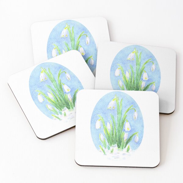 Item preview, Tender white Snowdrops in blue oval frame designed and sold by Wolshebnaja.