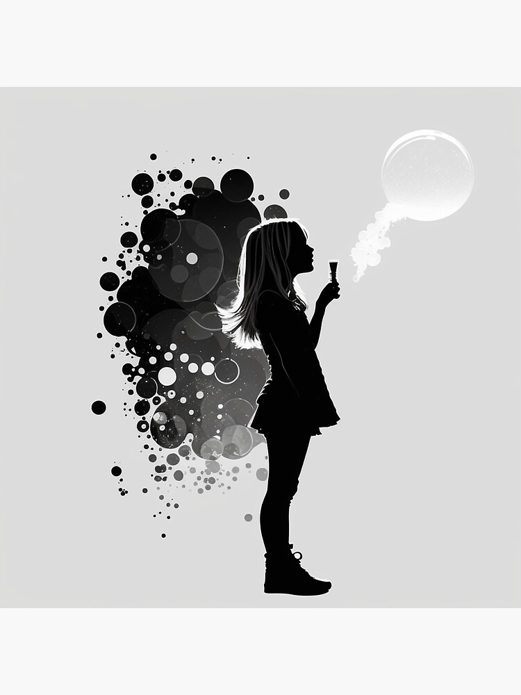 A girl blowing bubbles