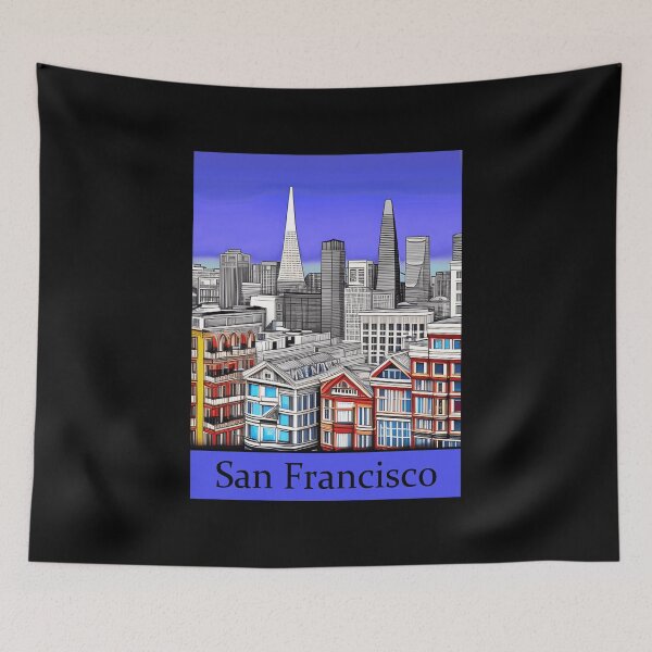 Item preview, San Francisco Skyline Colored Line Art   designed and sold by Marymarice.