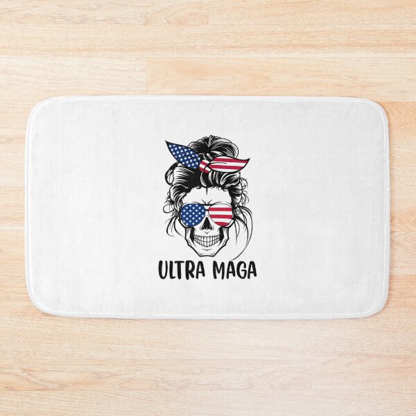 Item preview, Ultra Maga USA Flag Messy Bun Skull                        designed and sold by takakamiyama.