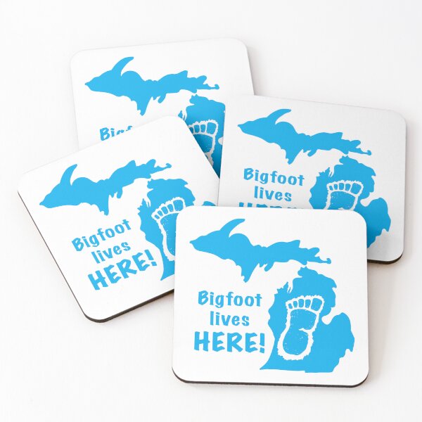 Item preview, Bigfoot Lives Here in Michigan Sticker - Blue designed and sold by BlueSkyTheory.