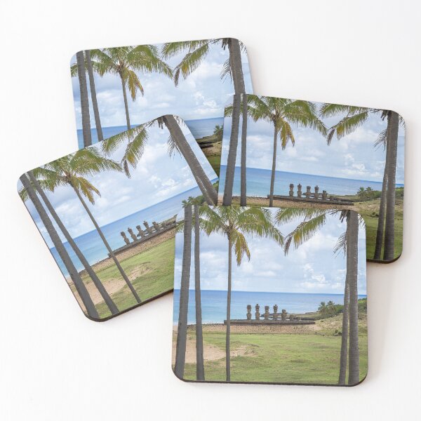 Item preview, Seven Easter Island Statues on the Beach designed and sold by PhotoArt by Joan Carroll.