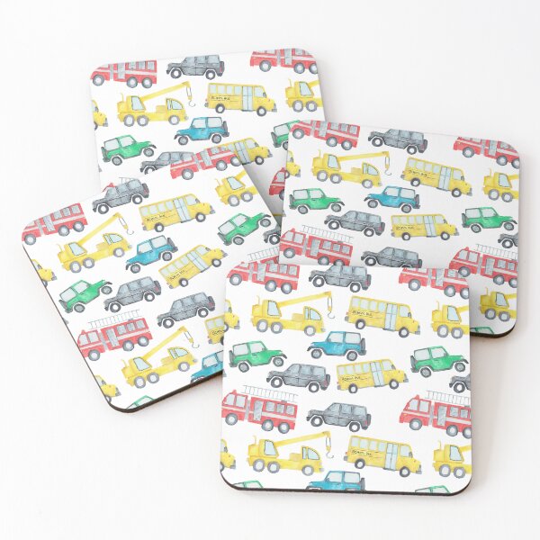 Item preview, Watercolor Vehicles Pattern – Cars, Trucks & Buses designed and sold by Katherine Ann.