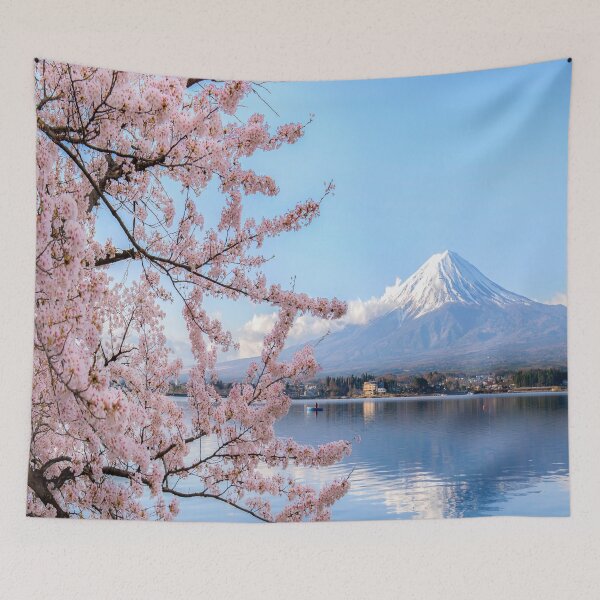 Item preview, Iconic Mount Fuji, Cherry Blossoms, Lake Kawaguchiko. designed and sold by JapaneseArtShop.